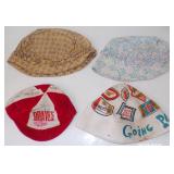 (4) Vintage Hats - Braves Small Beanie Felt,