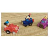 Lot of 3 Vintage Disney Pull Back Toy Cars -