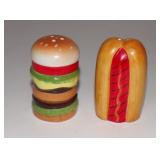Hamburger and Hot Dog Salt & Peppers Shakers Set