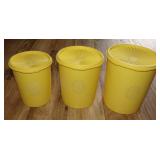 Vintage Tupperware Yellow Canister Set of 3 w/