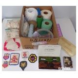 Vintage Lot of Sewing Notions, Patches, Lace,