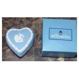 Vintage Wedgewood White on Blue Boxed Heart w/