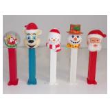 (5) Vintage Pez Dispensers - Santa Claus,