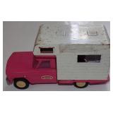 Vintage Pink Tonka Metal Truck w/ Camper Shell