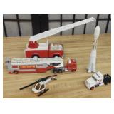 Lot of Vintage Toy Rescue Vehicles, Fire, NASA