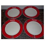 (4) Vintage 1996 Coke Coca Cola Red Rim Dinner