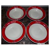 (4) Vintage 1996 Coke Coca Cola Red Rim Soup