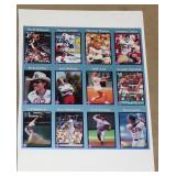 Vintage 1991 Uncut Sheet of Sports Cards - Jack