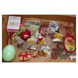 Box Lot of Vintage Christmas Ornaments - Snowman,