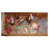 Box Lot of Vintage Christmas Ornaments - Santa,