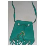 Vintage Small Turquoise Leather Child