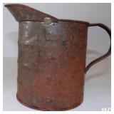 Vintage Tin Metal 1 Qt. Embossed Measuring Can