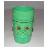Vintage Captain Kangaroo Green Plastic Cup w/