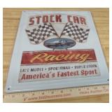 Stock Car Racing Metal Sign
