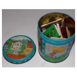 Lot of Vintage Matches in Tin