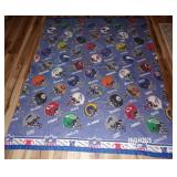 Vintage NFL Football Helmet Team Blanket 87" x