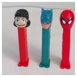 (3) Vintage Pez Dispensers - Batman, Spiderman &