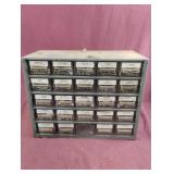 Metal organizer with contents