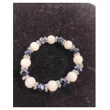 Beaded black stretch bracelet