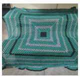 Handmade Crocheted blanket approx 75"x70