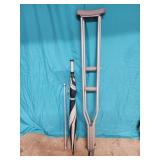Large Umbrella, Crutches, curtain rod,
