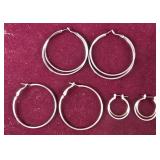 3 pairs of Hoop Earrings