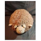 Round brown sheep plush doll.
