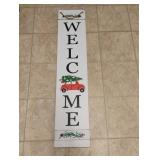 Reversible Welcome and Joy wood sign 47.5 x 10
