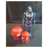 Spider-Man and iron man figures