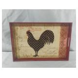 Pfaltzgraff rooster wood tray
