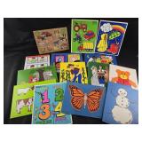 Group of Wood Kids Puzzles