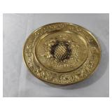 Vintage Brass Pineapple Wall Plate: Hammered