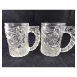 Two 1995 Batman Glass Mugs from McDonald