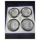 Glass and Silver plate coaster set