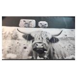 Highland Cow desk set Gaming Mouse Pad + Wrist