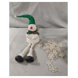 Snowman, snowman string lights and snowflake