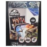 Jurassic Park 3 piece Twin Sheet Set - new