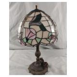 Stain glass hummingbird lamp. Works