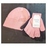 New knit hat and gloves set