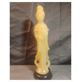 Asian hand carved candle. 8" tall