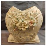 Vintage heart shaped Victorian style vase
