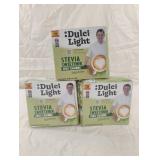 Dulci Light Stevia Sweetener 3-100 ct boxes. Exp.