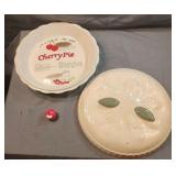 Ceramic Cherry Pie recipe baking dish with lid 9