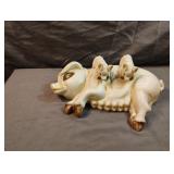 Vintage ceramic figurine of a mama pig and