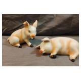 Vintage ceramic pig figurines