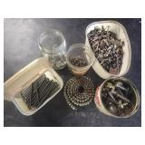 Various screws, bolts, and nails