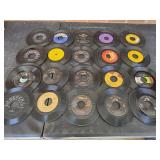 Assorted vintage 45 records, Elvis,  bing Crosby.