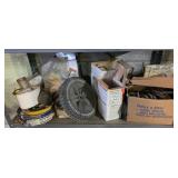4th shelf assorted contents, parts, cords and