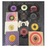 Assorted  vintage 45 records,