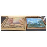 Two Vintage scenery paintings, 24x20 and 21.5